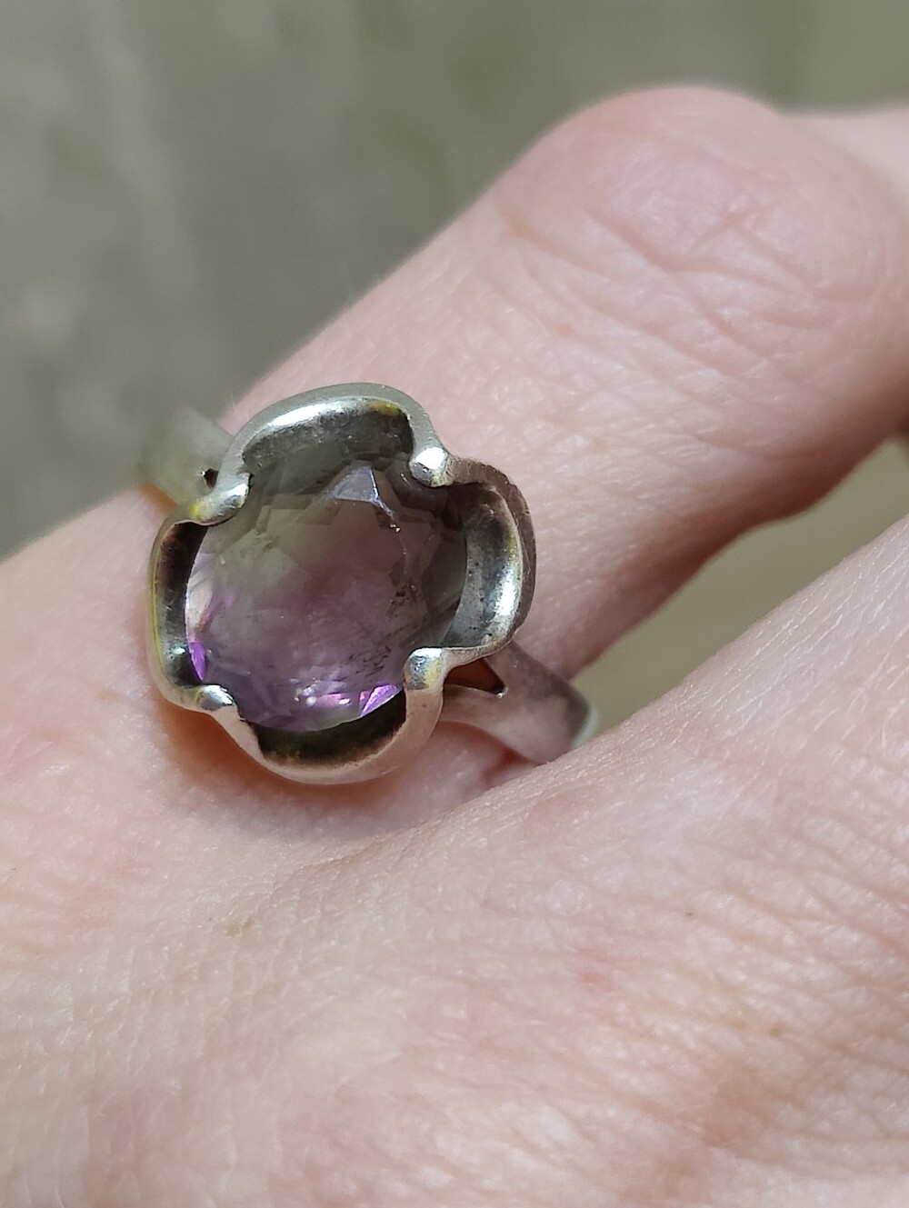 Vintage Sterling Silver Fluorite Ring - Picture 10 of 15